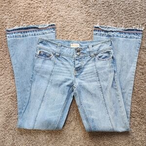 Y2K Vintage Hollister Light Blue Women's Low Rise Flare Boho Jeans, Sz 5